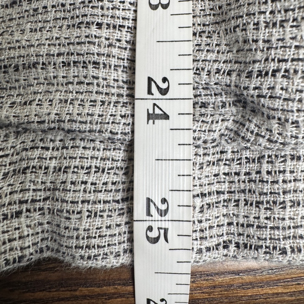 FLAX 100% Linen Tweed Lightweight Full Zip Front Jacket Gray Black & White Small - Picture 12 of 12